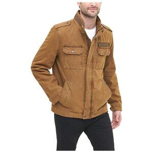 NEW Levi's Men’s Washed Cotton Military Jacket sz Small beige